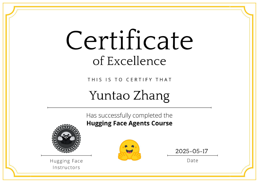 AI Agents Course Certificate